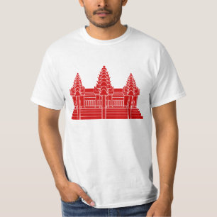 Angkor Wat kambodjan-/Khmerflagga Tee Shirt