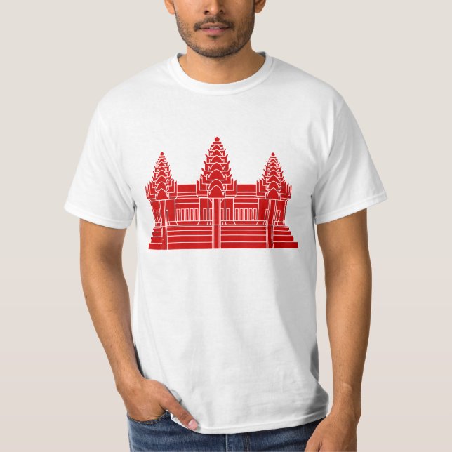 Angkor Wat kambodjan-/Khmerflagga Tee Shirt (Framsida)