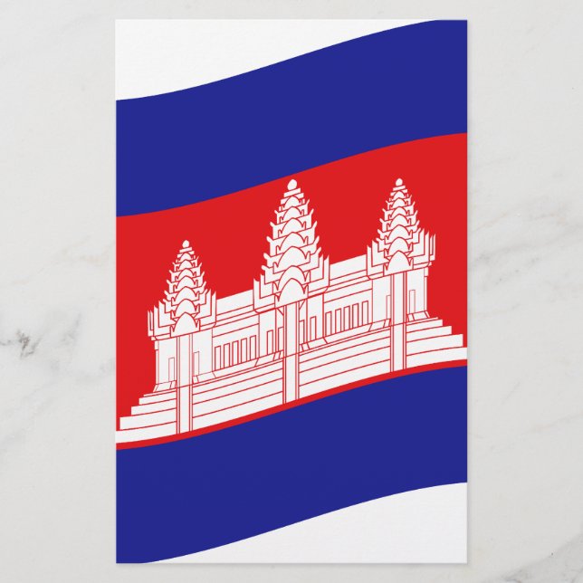 Angkor Wat Kambodjanska Flagga Wave (Framsida)
