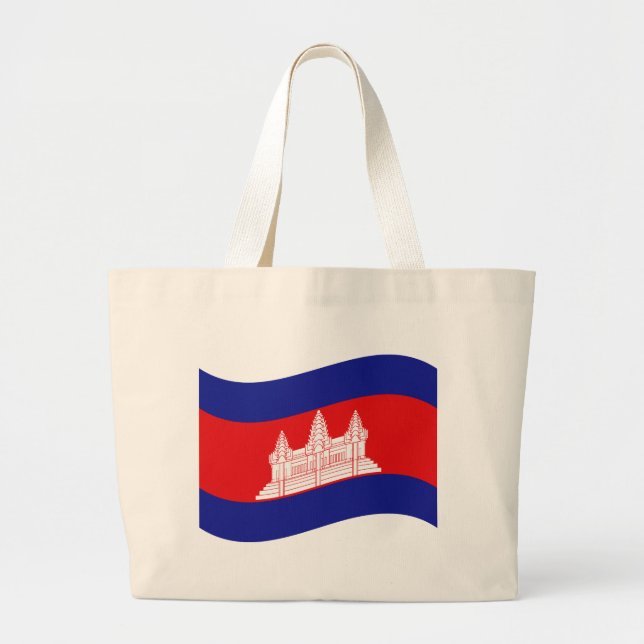 Angkor Wat Kambodjanska Flagga Wave Jumbo Tygkasse (Framsidan)