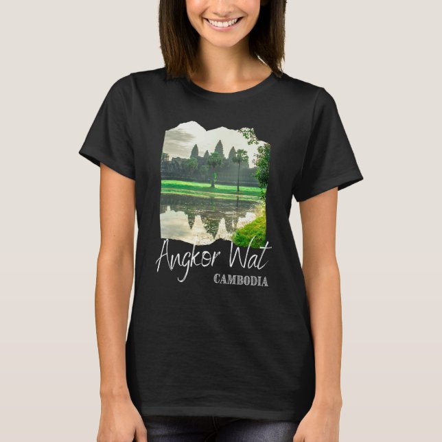 Angkor Wat Khmer Historical Temple Cambodia T Shirt (Framsida)