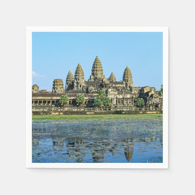 Angkor Wat och reflexion i sjö - Kambodja Pappersservett (Framsidan)