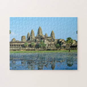 Angkor Wat och reflexion i sjö - Kambodja Pussel