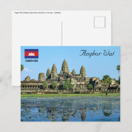 Angkor Wat och reflexion i sjö - Kambodja Vykort
