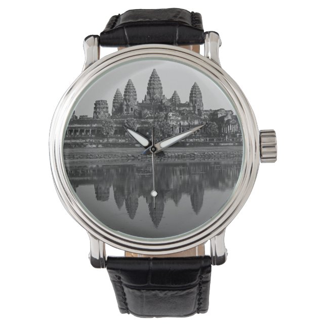 Angkor Wat Reflection Kambodja Art Photography Armbandsur (Framsida)