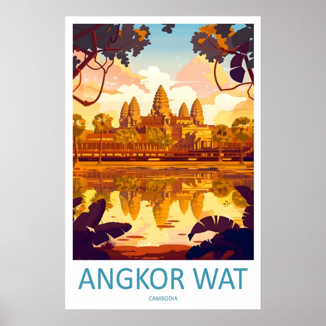 Angkor Wat Resemålning Väggkonst Angkor Wat Vägg (Framsidan)