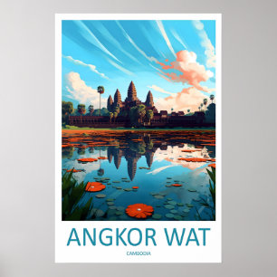 Angkor Wat Resemålning Väggkonst Angkor Wat Vägg