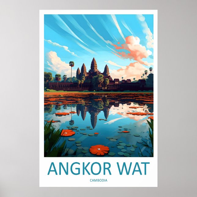 Angkor Wat Resemålning Väggkonst Angkor Wat Vägg (Framsidan)