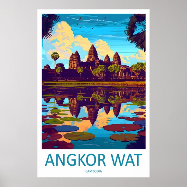 Angkor Wat Resemålning Väggkonst Angkor Wat Vägg (Framsidan)