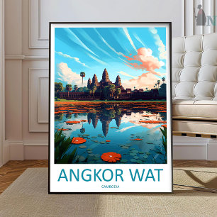 Angkor Wat Resemålning Väggkonst Angkor Wat Vägghä