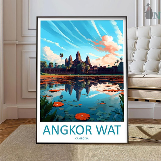 Angkor Wat Resemålning Väggkonst Angkor Wat Vägghä (Skapare uppladdad)