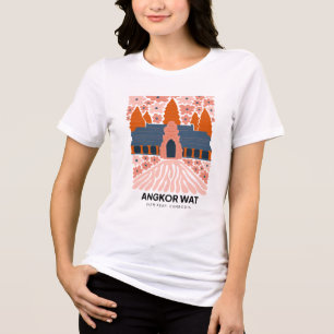 Angkor Wat Siem Rope Kambodja resekonst blommigt a T Shirt