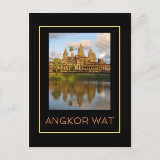 Angkor Wat Temple Kambodja Travel Photo Vykort (Framsida)
