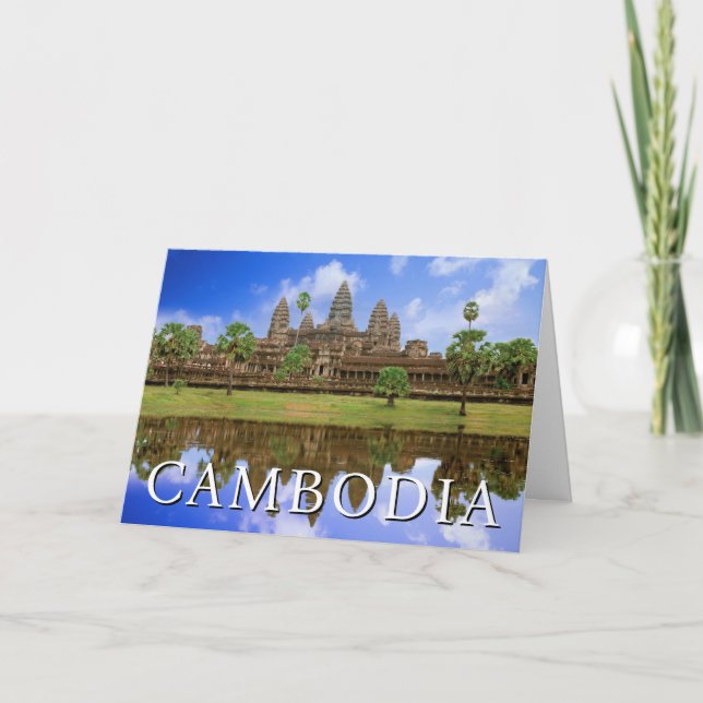 Angkor Wat Temple | Kampuchea, Kambodja Tack Kort (Framsida)
