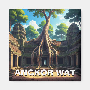 Angkor Wat Temple Träd Kambodja Magnet