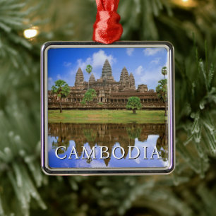 Angkor Wat-templet Kampuchea, Kambodja Julgransprydnad Metall