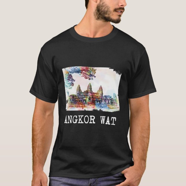 Angkor Wat Tshirt Kambodja Tee Shirt Vishnu Hindu (Framsida)