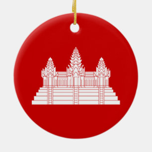 Angkor Wat Ver.2.0. Khmer Temple Julgransprydnad Keramik