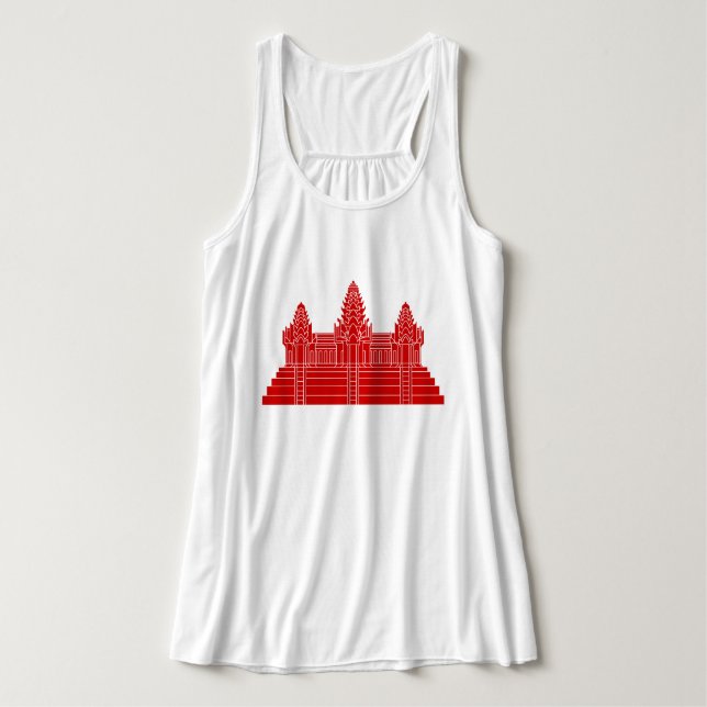 Angkor Wat Ver.2.0. Khmer Temple Linne Med Racerback (Design framsida)