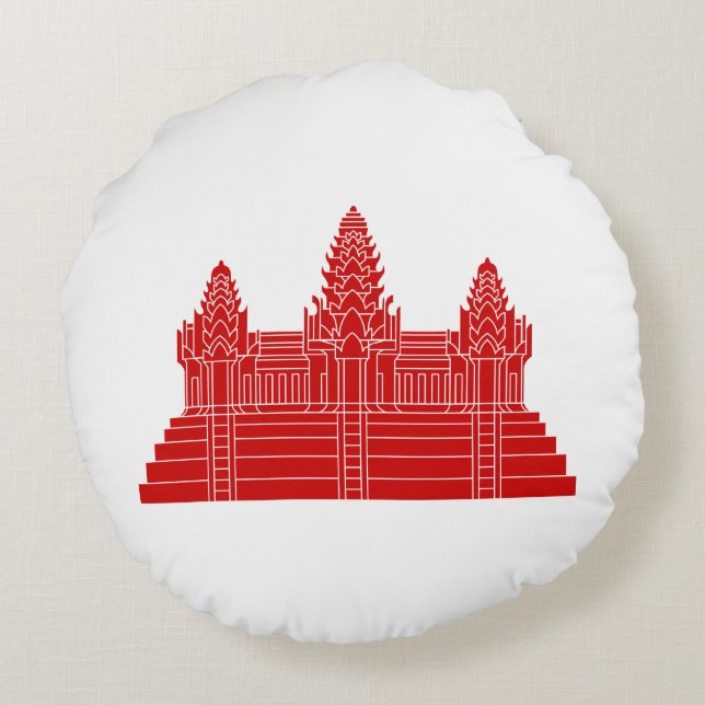 Angkor Wat Ver.2.0. Khmer Temple Rund Kudde (Baksidan)