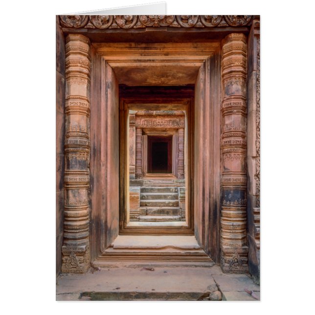 Angkor Wats entré, Kambodja Hälsningskort (Framsidan)