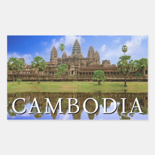 Angkor Wats tempel Kampuchea, Kambodja Rektangulärt Klistermärke