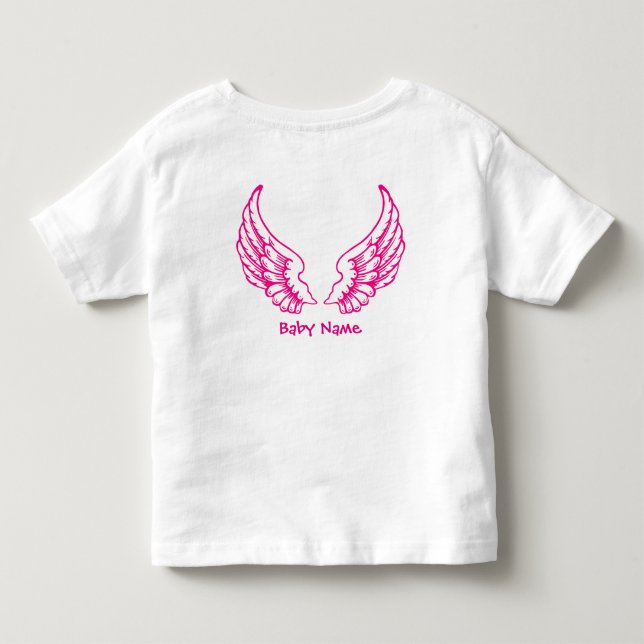 Änglaflyglar Toddlers Namn Rosa T-Shirt (Baksida)