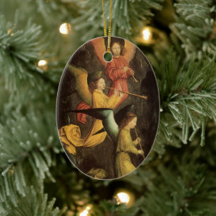 Änglakör av Simon Marmion, renässanskonst Julgransprydnad Keramik