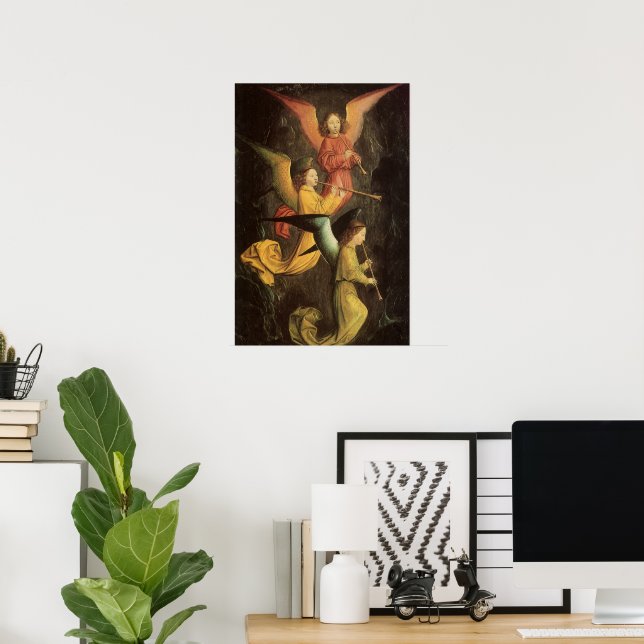 Änglakör av Simon Marmion, renässanskonst Poster (Hemmakontoret)