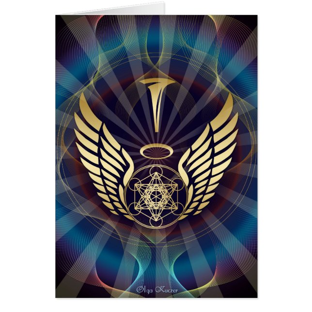 Änglalik Merkaba-Metatron kub Hälsningskort (Framsidan)