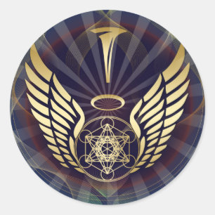 Änglalik Merkaba-Metatron kub Runt Klistermärke