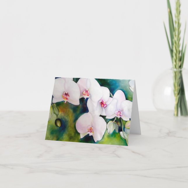 Änglalik Orchidsnotecard, med kuvertet Kort (Framsida)