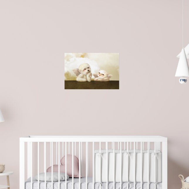 Änglalikt par: leende Bichon & Bao Bao Cloud Poster (Barnkammare 2)