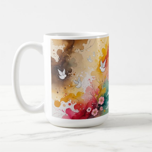 Änglar abstrakta  kaffemugg (Vänster)