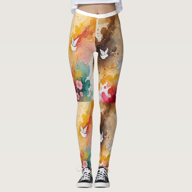 Änglar abstrakta  leggings (Framsida)