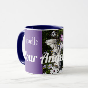 Änglar är alltid med din Blommigt Blue Angel Mugg