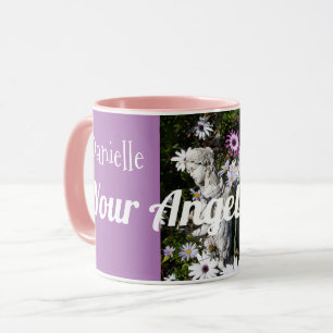 Änglar är alltid med din Blommigt lilac Angel Mugg