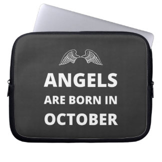 Änglar är född i oktober laptop fodral