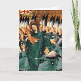 Änglar Around Virgin och Jesus Child Helgkort