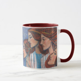 Änglar Art nouveau Ginger Auburn Red Hair Women Mugg