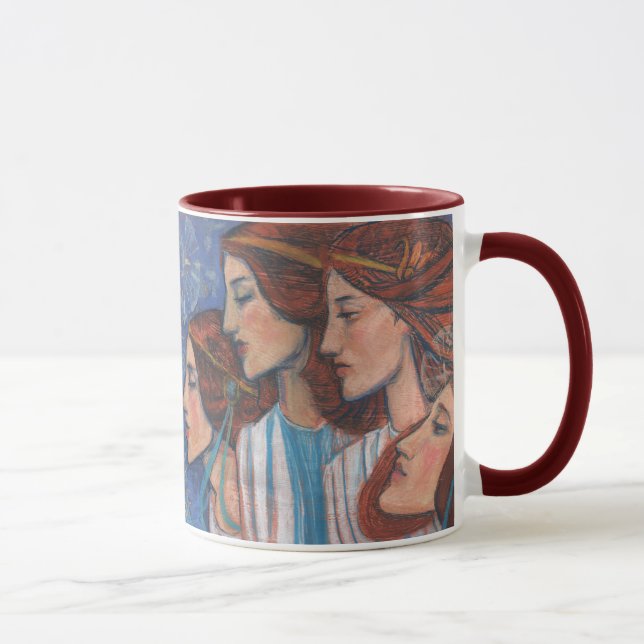 Änglar Art nouveau Ginger Auburn Red Hair Women Mugg (Höger)