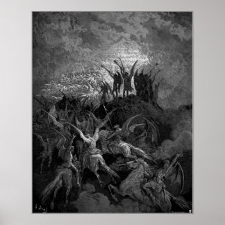 Änglar av himlen blåser ut sina trumpeter Gustave Poster