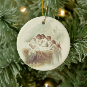 Änglar av Kristus Julgransprydnad Keramik