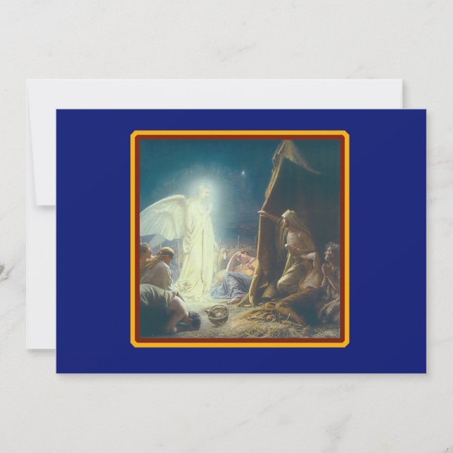 Änglar Besök Shepherds Anpassad jul Julkort (Framsida)