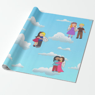 Änglar Blue Heaven Wrapping Papprare Presentpapper