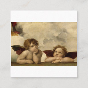 Änglar Cherubs Raphael Santi Sistine Madonna Swee Fyrkantigt Visitkort