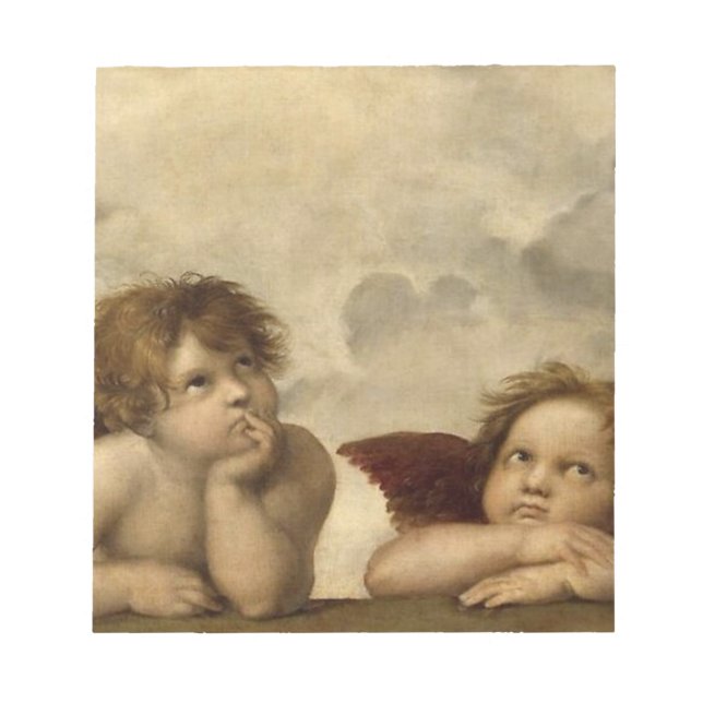 Änglar Cherubs Raphael Santi Sistine Madonna Sweet Anteckningsblock (Framsida)
