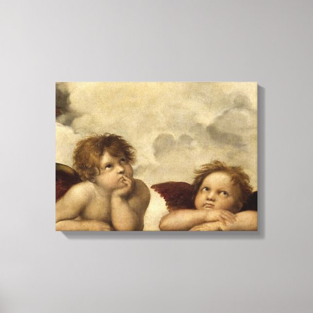 Änglar Cherubs Raphael Santi Sistine Madonna Sweet Canvastryck (Framsida)