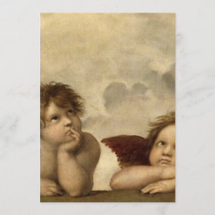 Änglar Cherubs Raphael Santi Sistine Madonna Sweet Inbjudningar