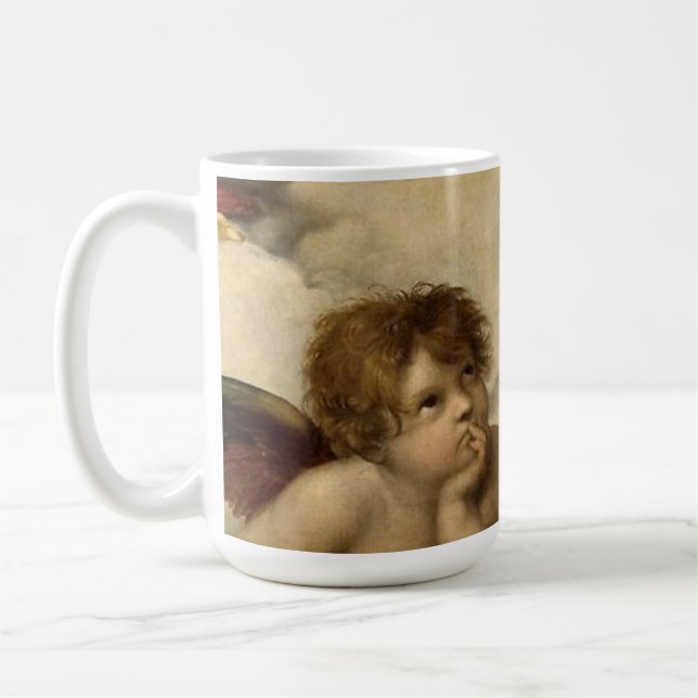Änglar Cherubs Raphael Santi Sistine Madonna Sweet Kaffemugg (Vänster)